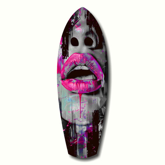 Colorful lips glass wall art pop art decor