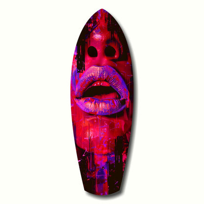 Colorful Lips pop art glass wall art V5