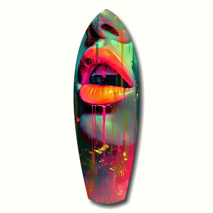 Colorful Lips Glass Wall Art