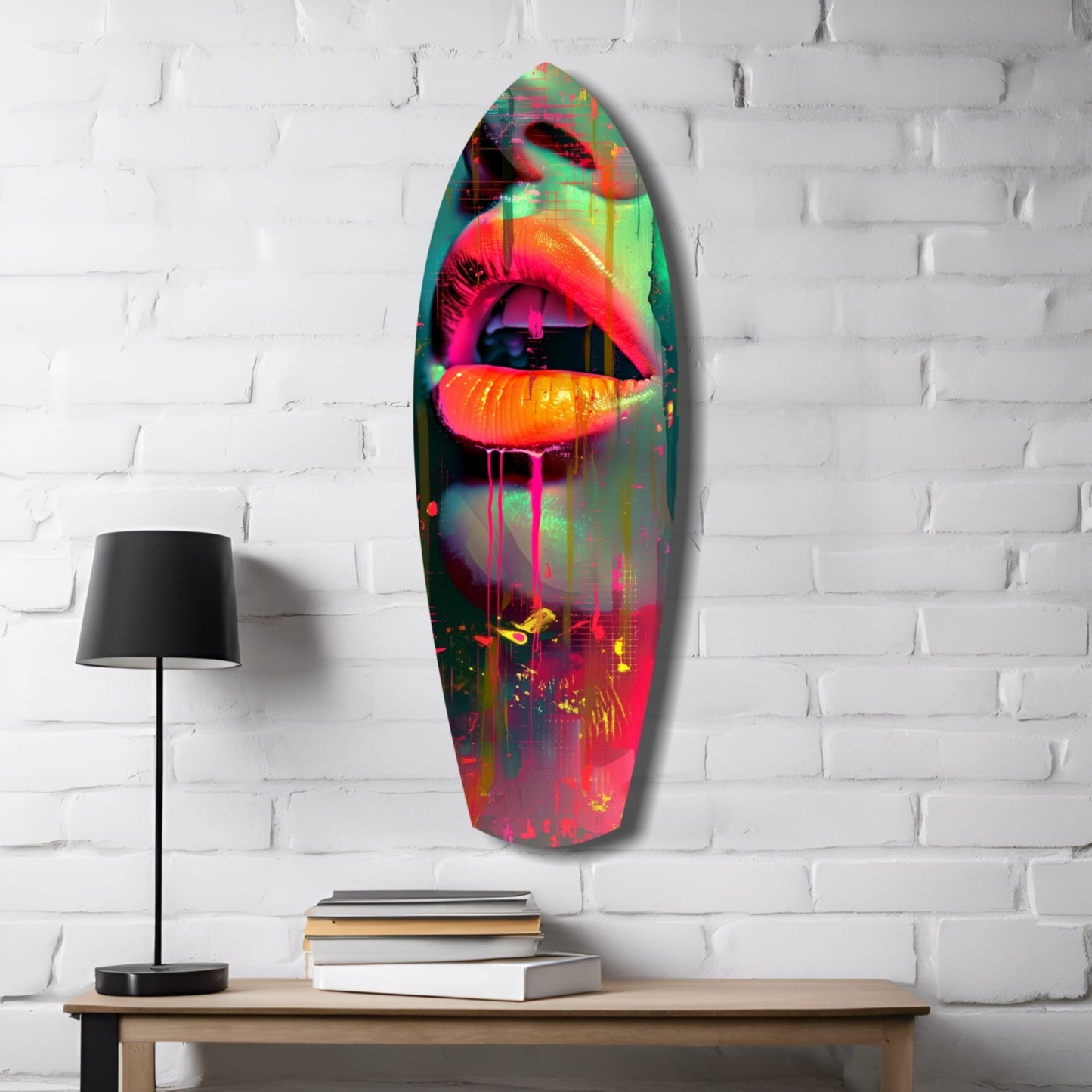 Colorful Lips Glass Wall Art