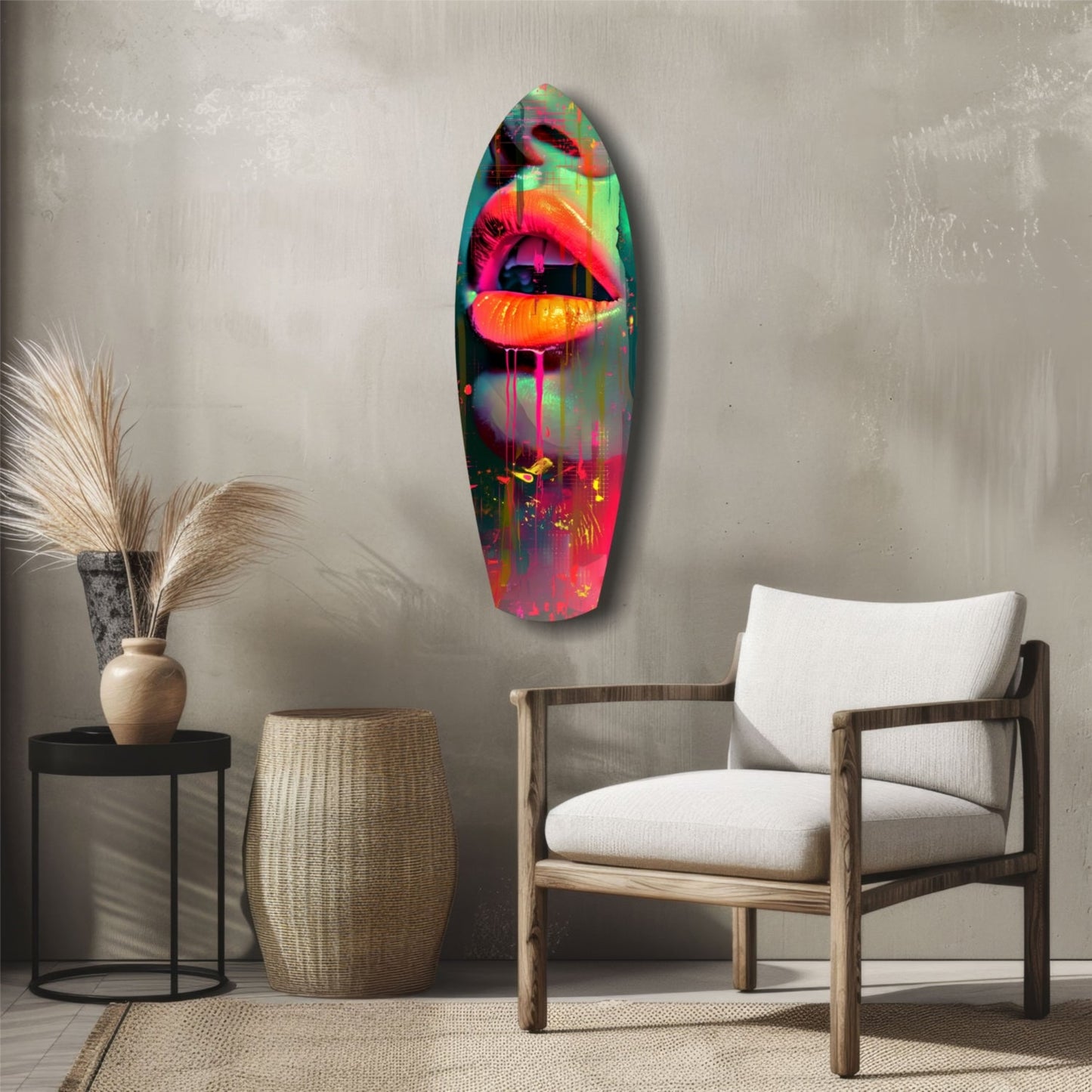 Colorful Lips Glass Wall Art