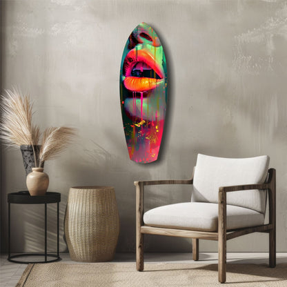 Colorful Lips Glass Wall Art