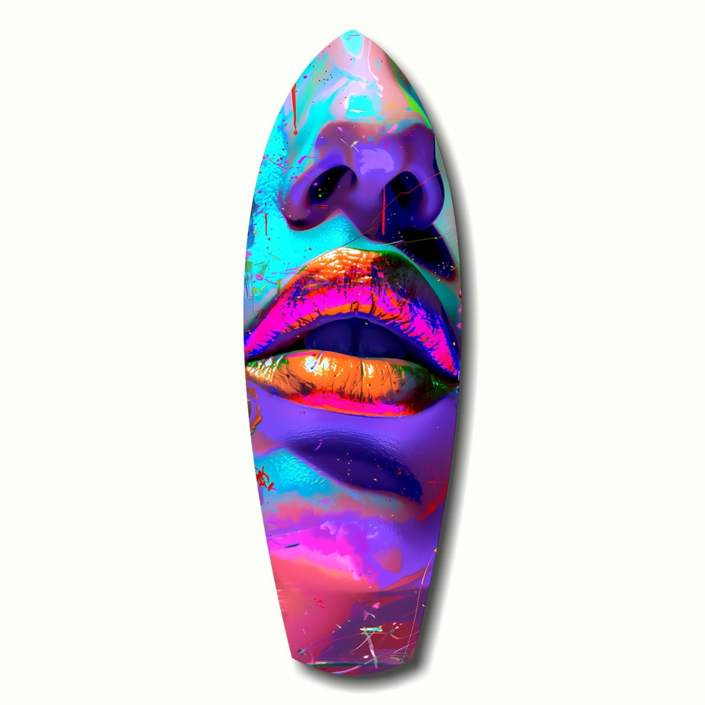 Colorful Lips Glass Wall Art