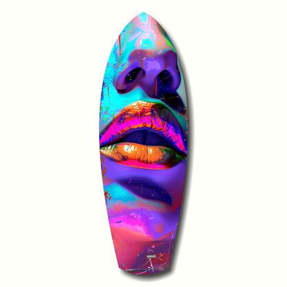 Colorful Lips Glass Wall Art