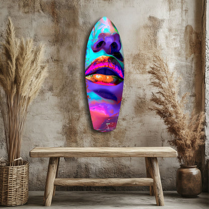 Colorful Lips Glass Wall Art