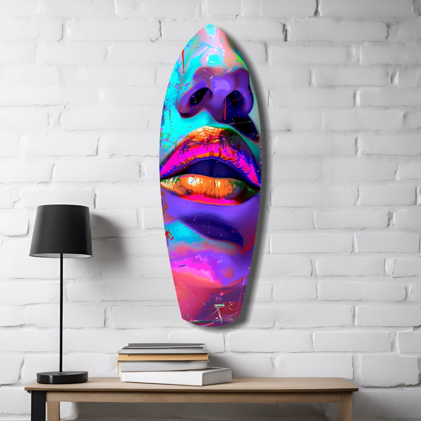 Colorful Lips Glass Wall Art