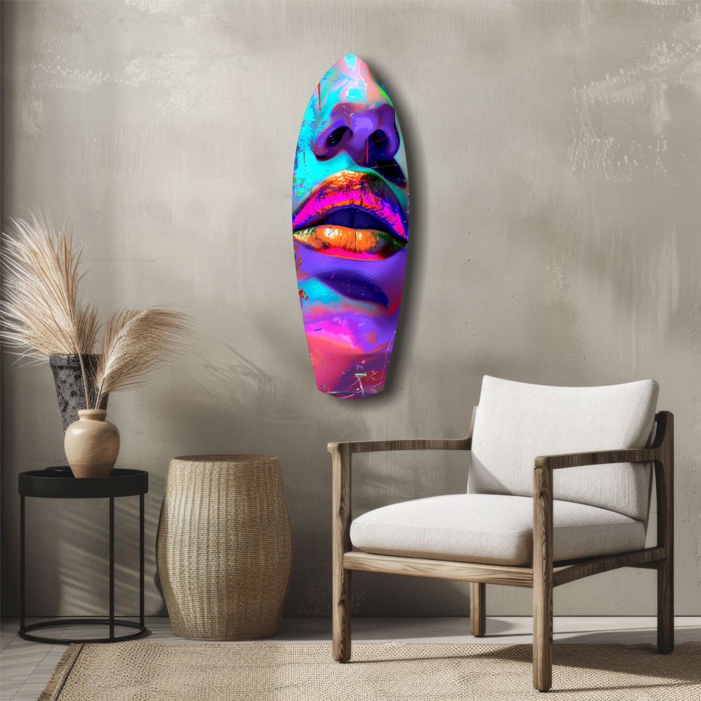 Colorful Lips Glass Wall Art