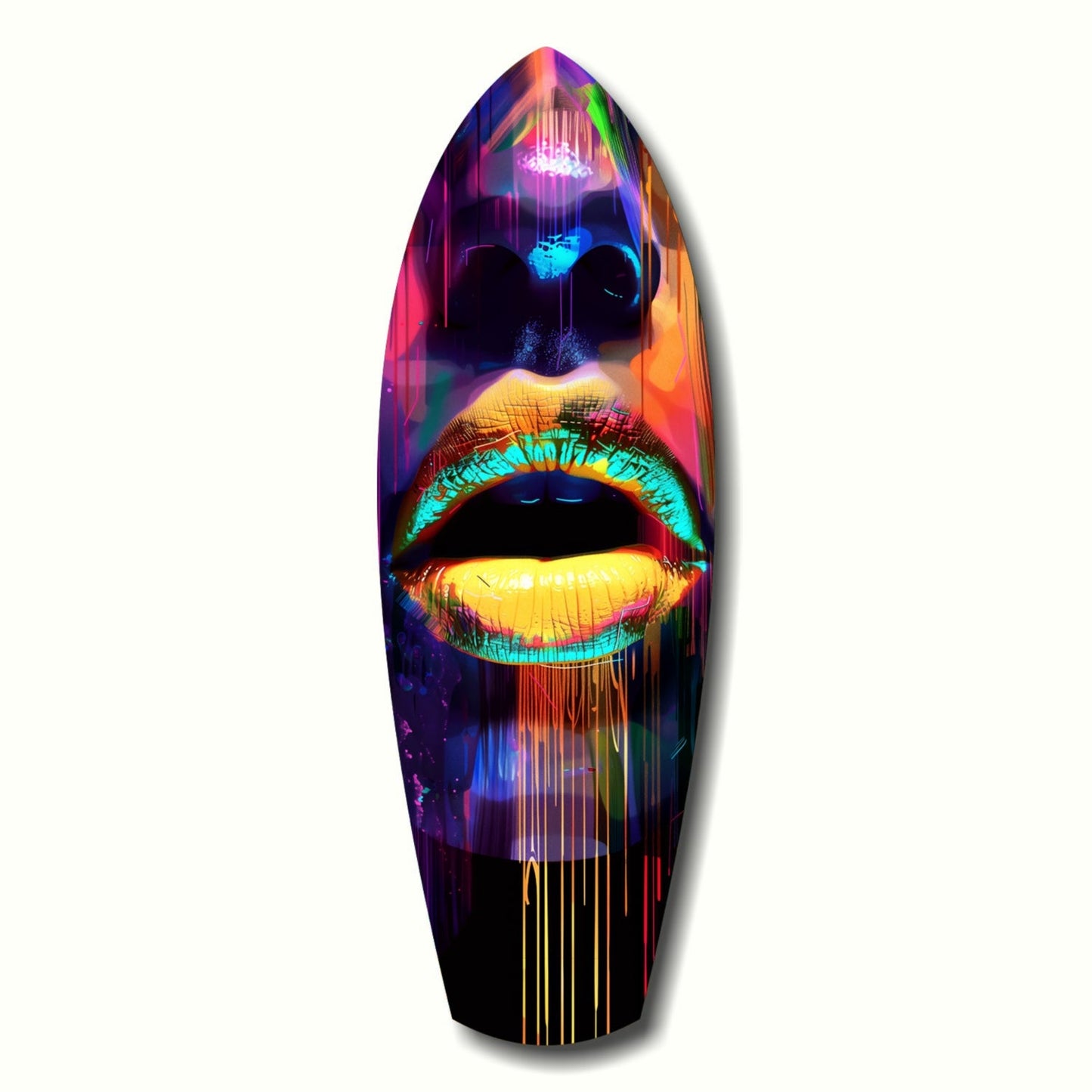Colorful lips glass wall art pop art decor