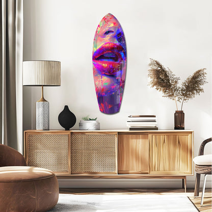 Colorful Lips Glass Wall Art