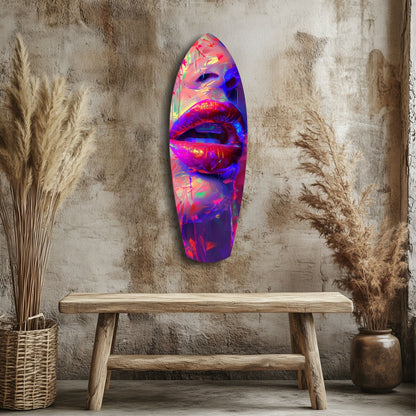 Colorful Lips Glass Wall Art