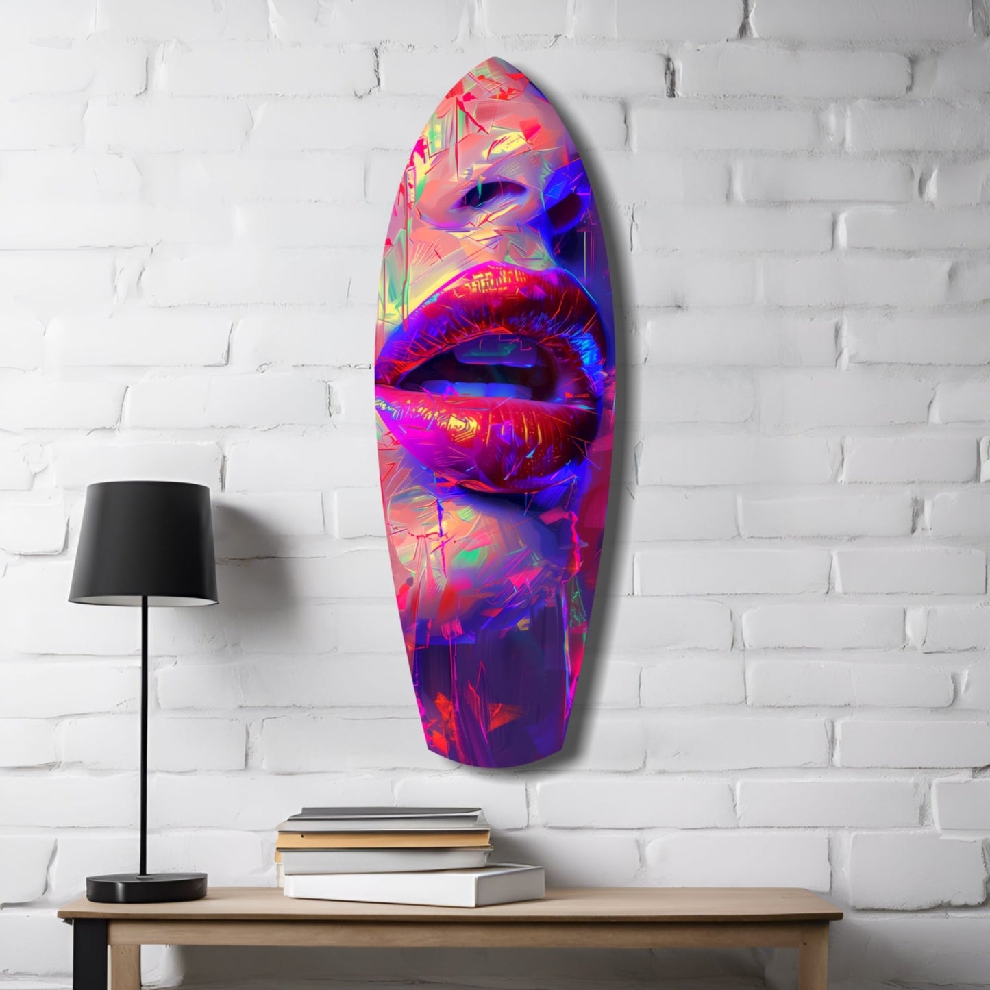 Colorful Lips Glass Wall Art