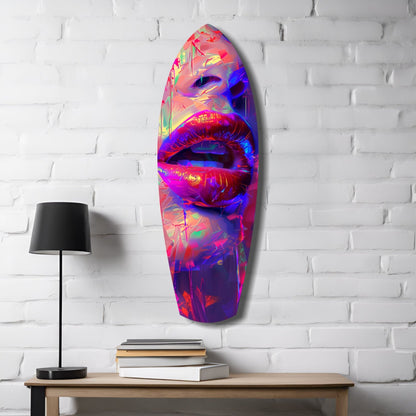 Colorful Lips Glass Wall Art