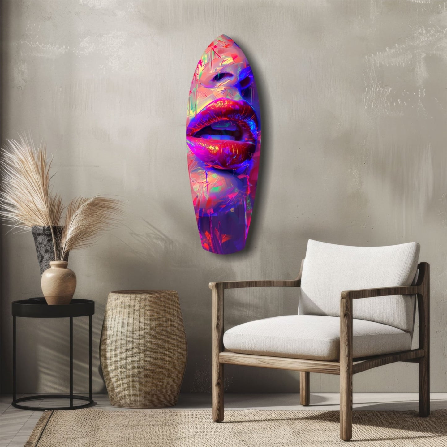Colorful Lips Glass Wall Art