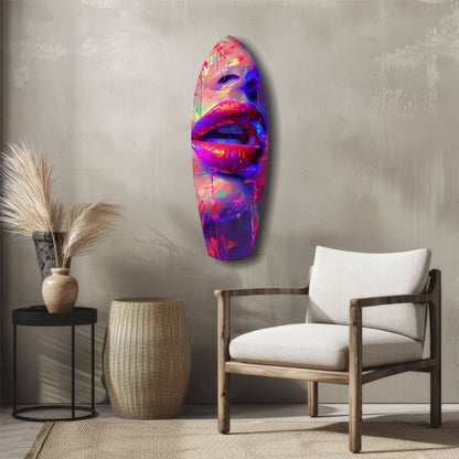 Colorful Lips Glass Wall Art
