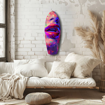 Colorful Lips Glass Wall Art