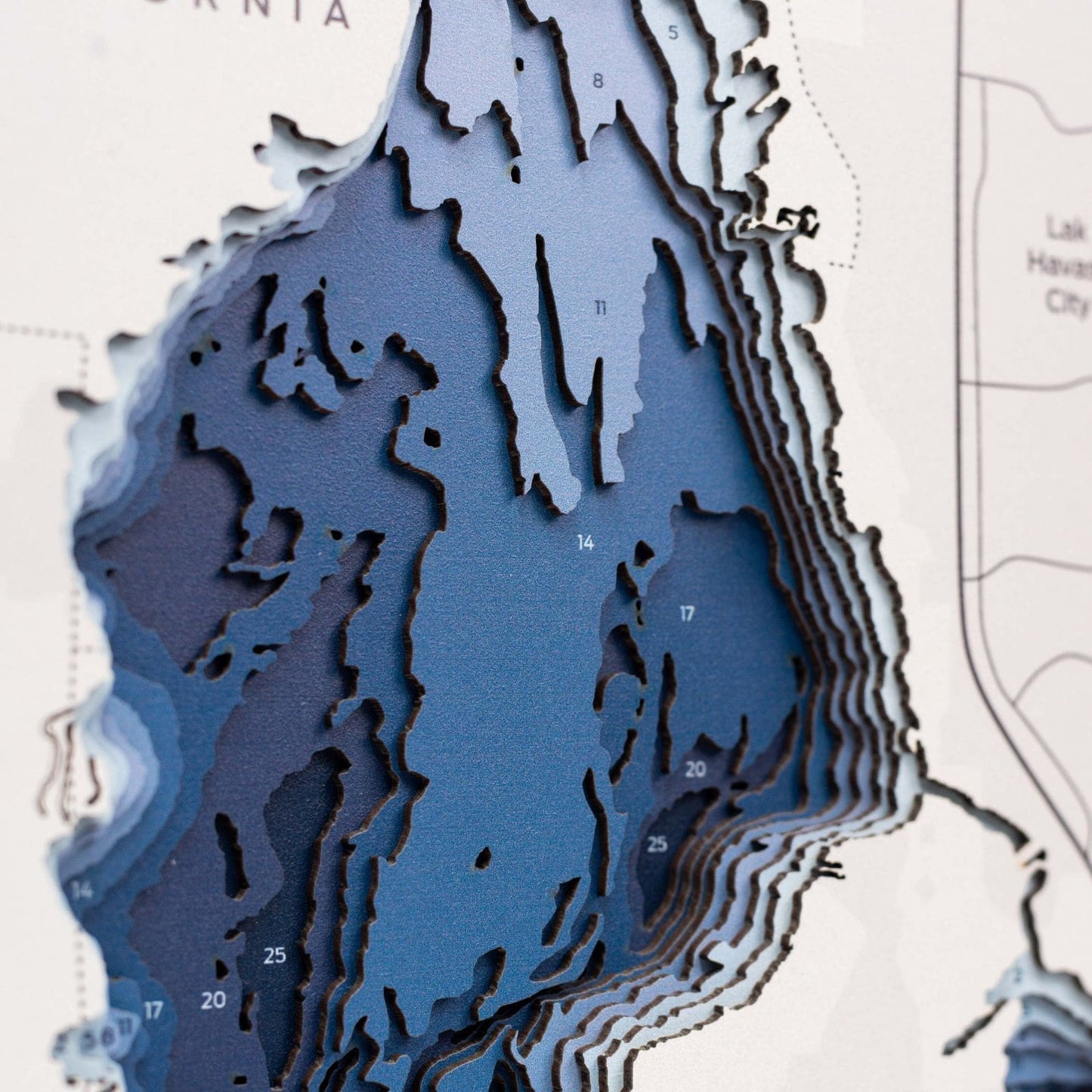 Wooden Lake Powell Map Wall Art
