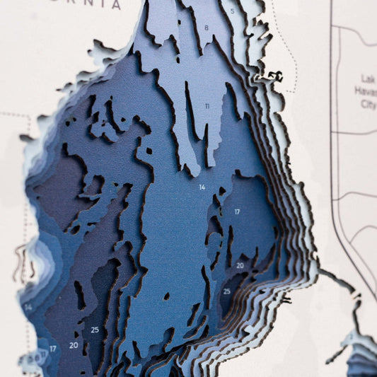 Wooden Lake Havasu Map Wall Art