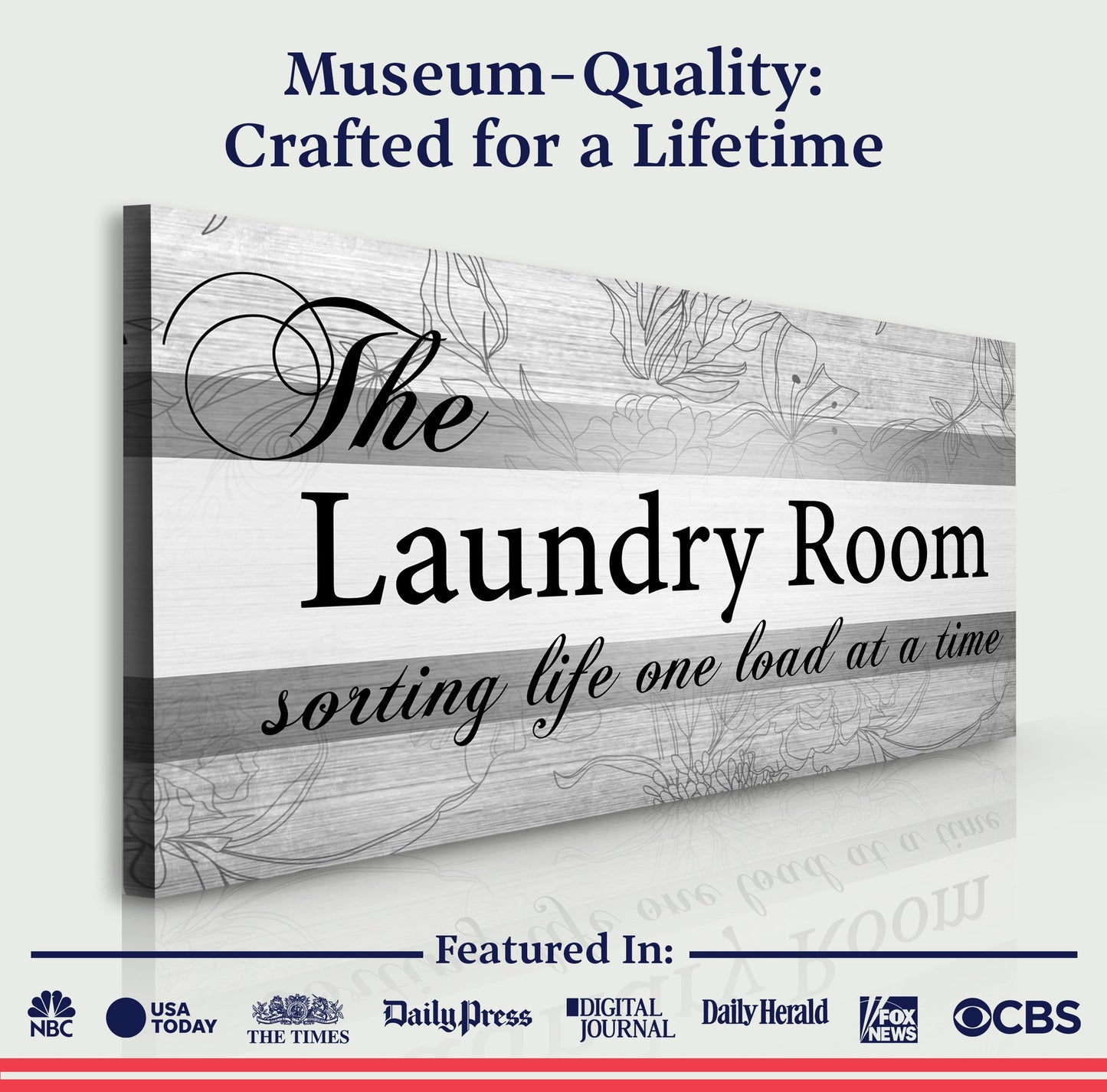 The Laundry Room Canvas Wall Art Sign