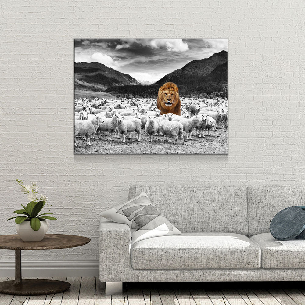 Lion Among The Sheep Motivational Canvas Wall Art