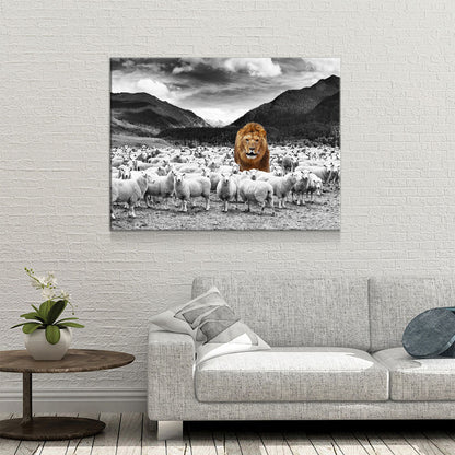 Lion Among The Sheep Motivational Canvas Wall Art