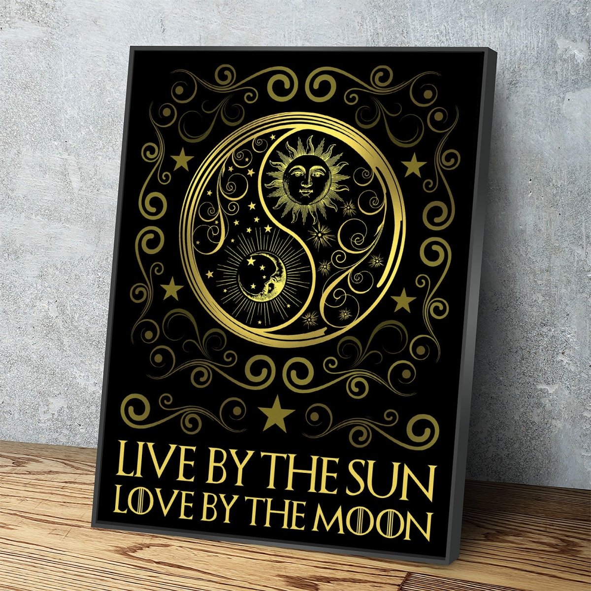 Live By The Sun Love By The Moon motivational canvas wall art