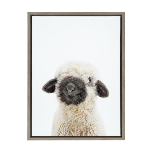 Black Nosed Sheep Framed Canvas Wall Art, Farmhouse Decor
