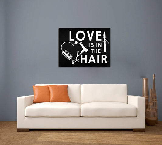 Love Is In The Hair Salon Canvas Wall Art