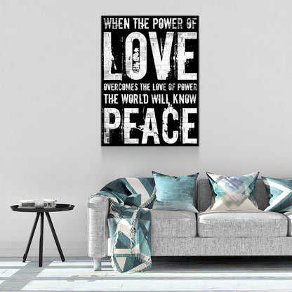 Love Peace Canvas Wall Art, Power Of Love Quote