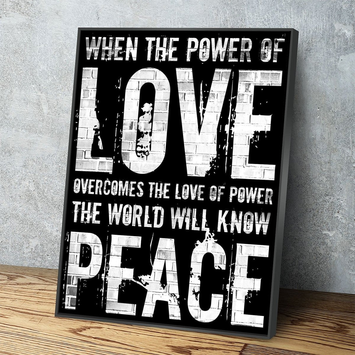Love Peace Canvas Wall Art, Power Of Love Quote