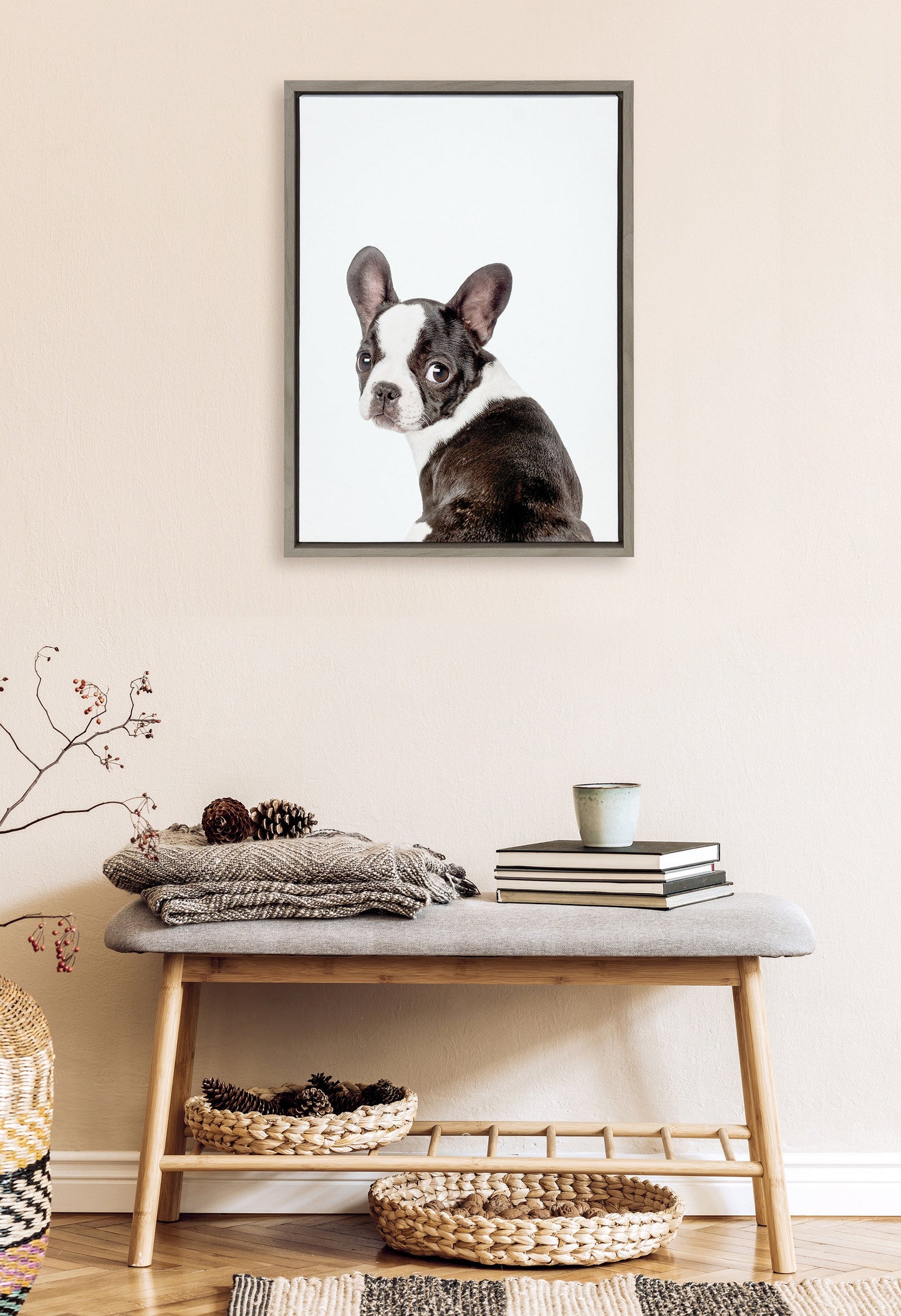 French Bulldog Framed Canvas Wall Art