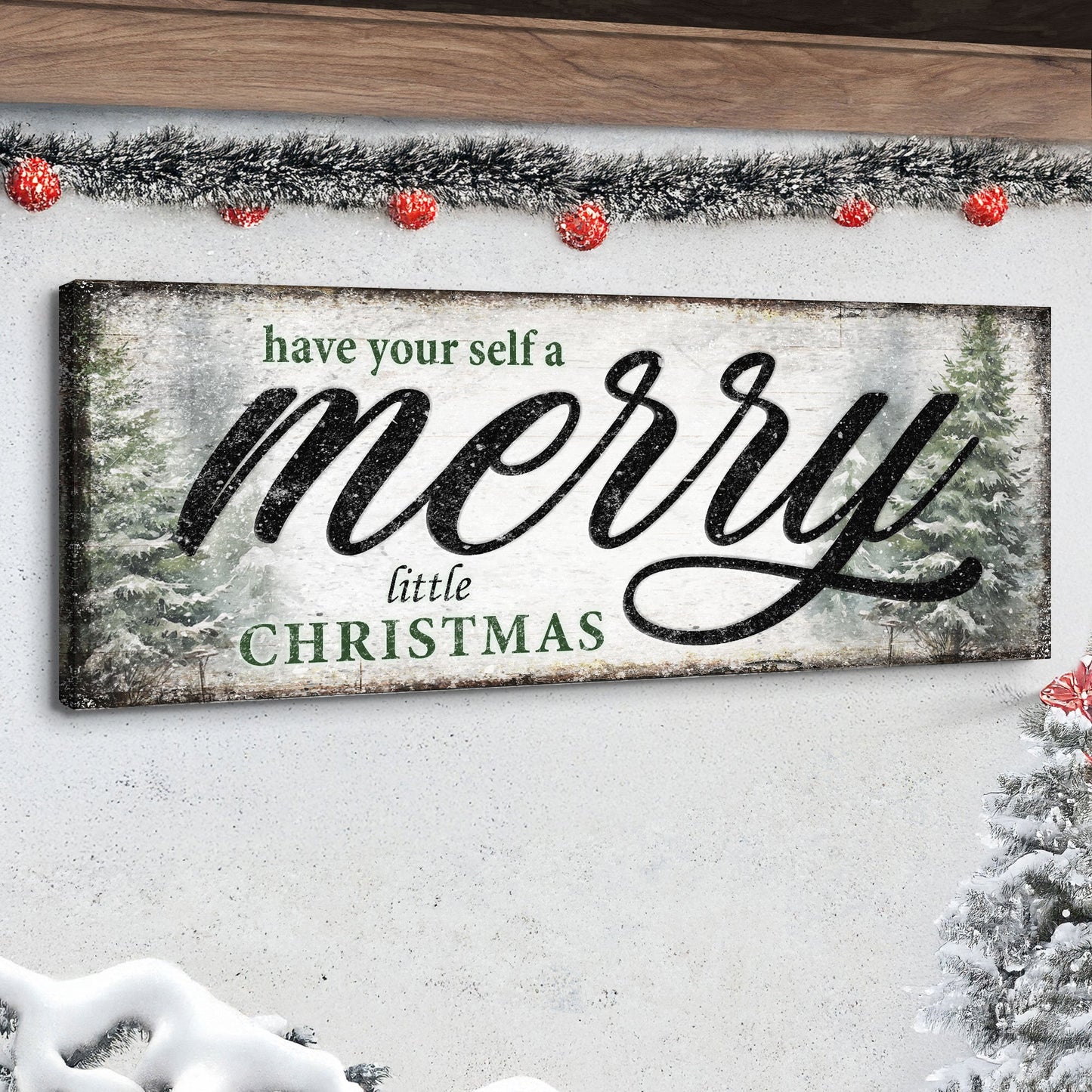 Have yourself a merry little Christmas canvas wall art with warm holiday sentiment