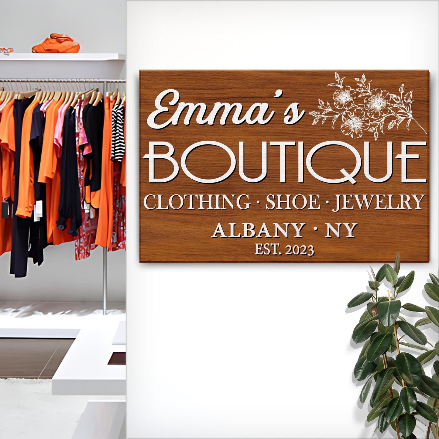 Boutique Sign Wall Art Canvas Print