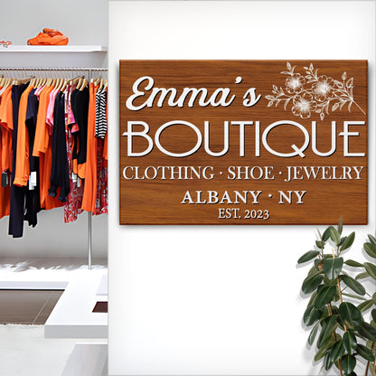 Boutique Sign Wall Art Canvas Print