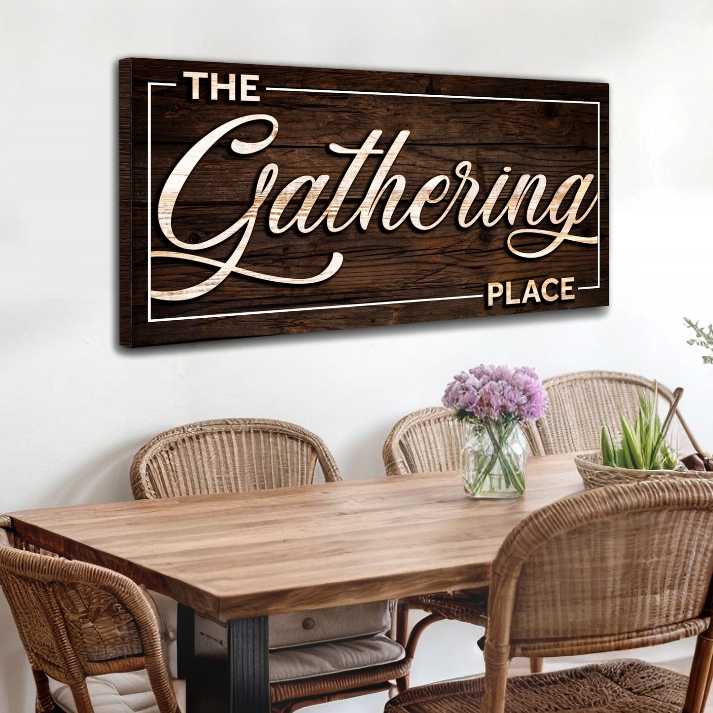 The Gathering Place Canvas Wall Art Sign