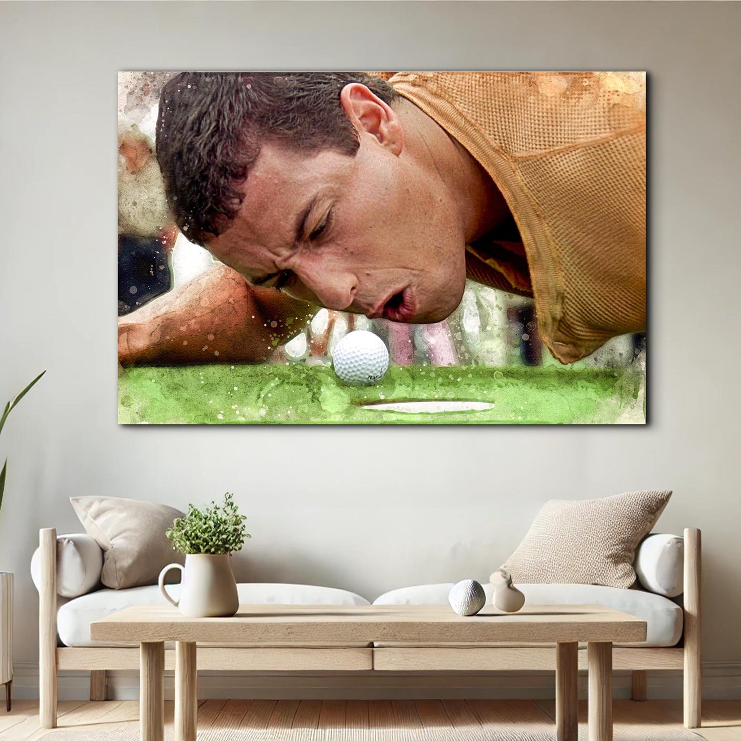 Close Call sports humor canvas wall art print for game rooms and man caves