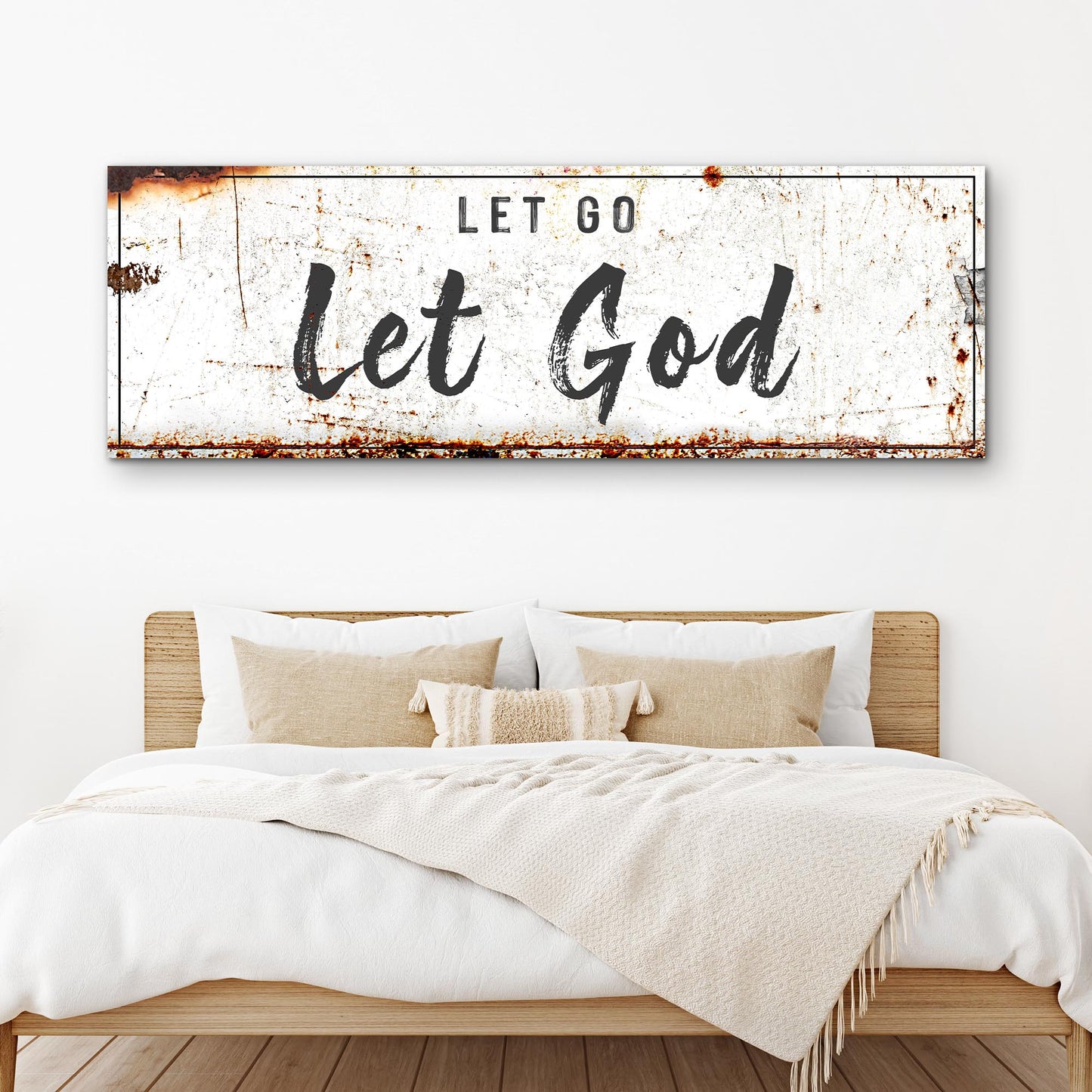 Let Go Let God Canvas Wall Art Faith Sign