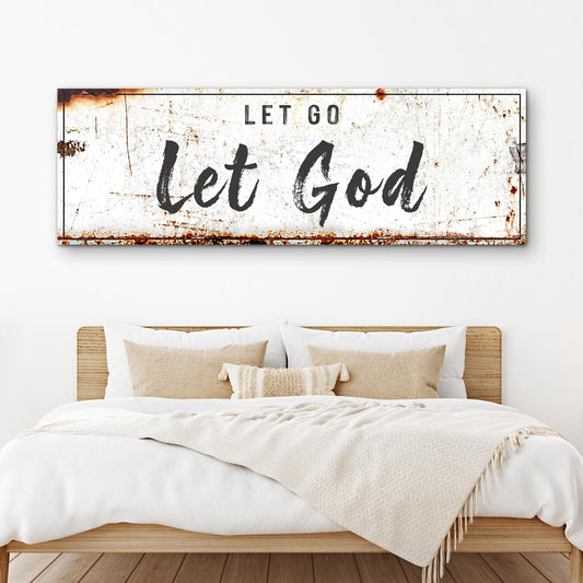 Let Go Let God Canvas Wall Art Faith Sign