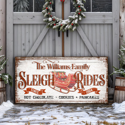 Sleigh Rides Festive Christmas Canvas Wall Art