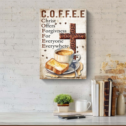 Christ and Coffee IV Faith Sign Canvas Wall Art