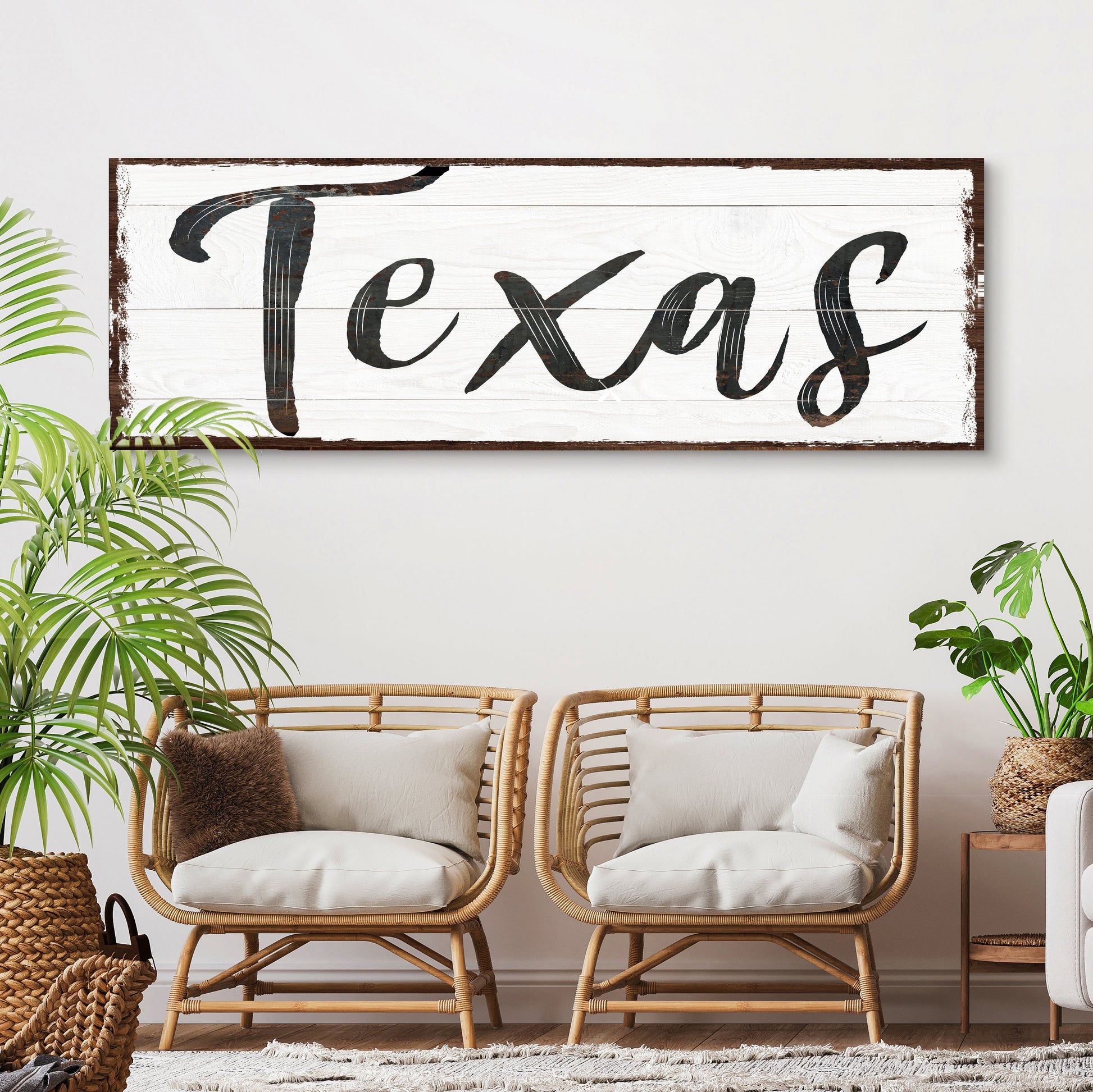 Texas Home canvas wall art sign for Lone Star State home decor
