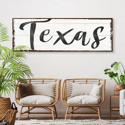 Texas Home canvas wall art sign for Lone Star State home decor
