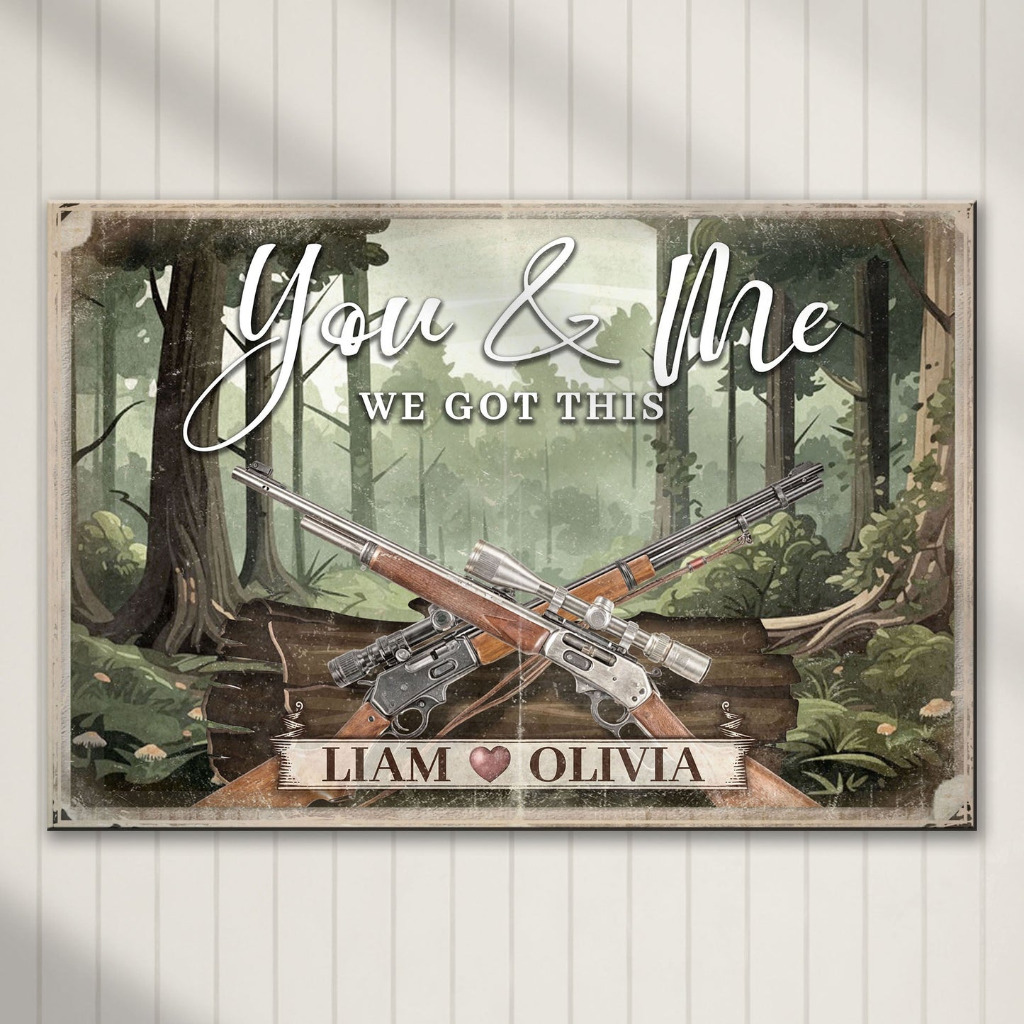 We got this couple canvas wall art with bold adventurous partnership message