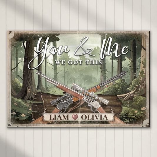 We got this couple canvas wall art with bold adventurous partnership message
