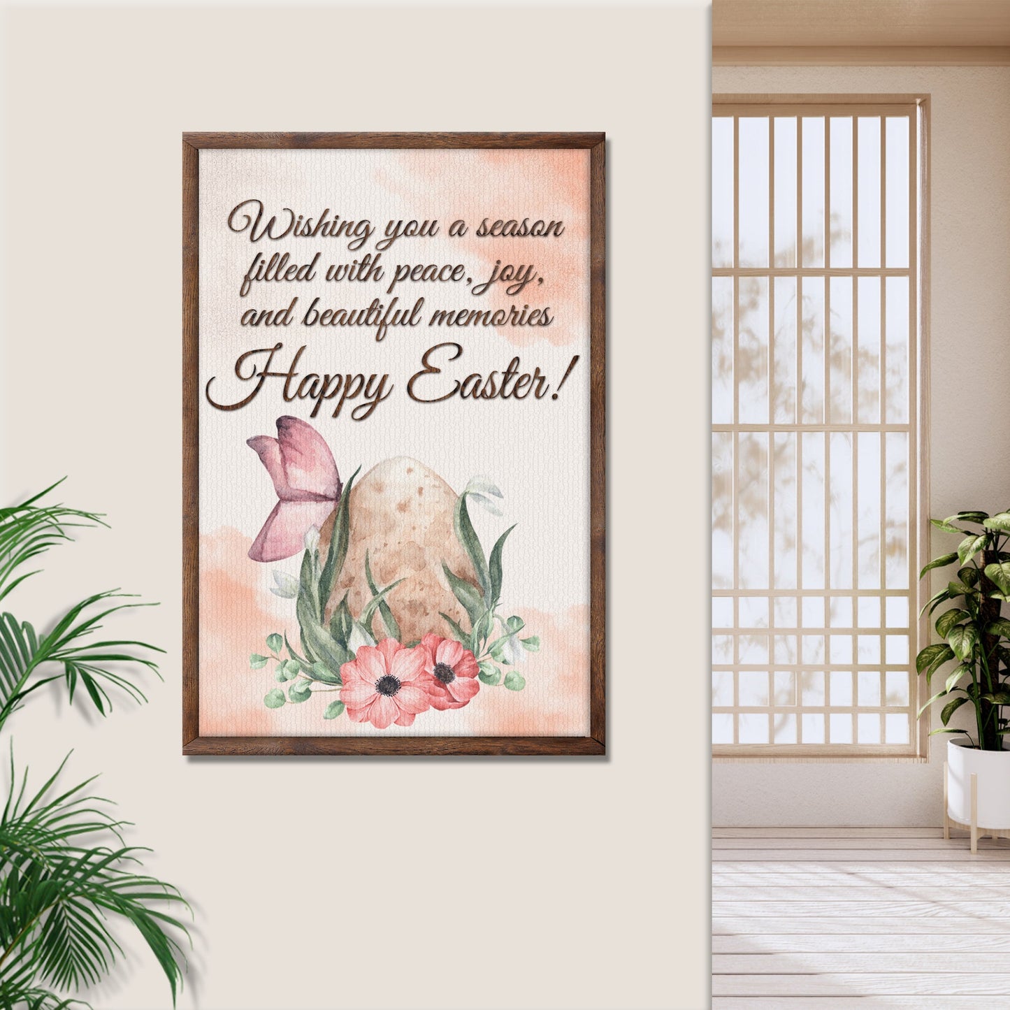 Easter Wishes Canvas Wall Sign