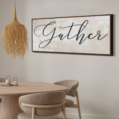 Gather Canvas Sign Wall Art - Neutral Tones