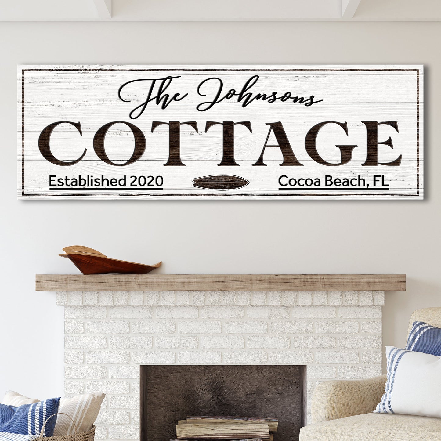 Cottage Beach House Canvas Wall Art