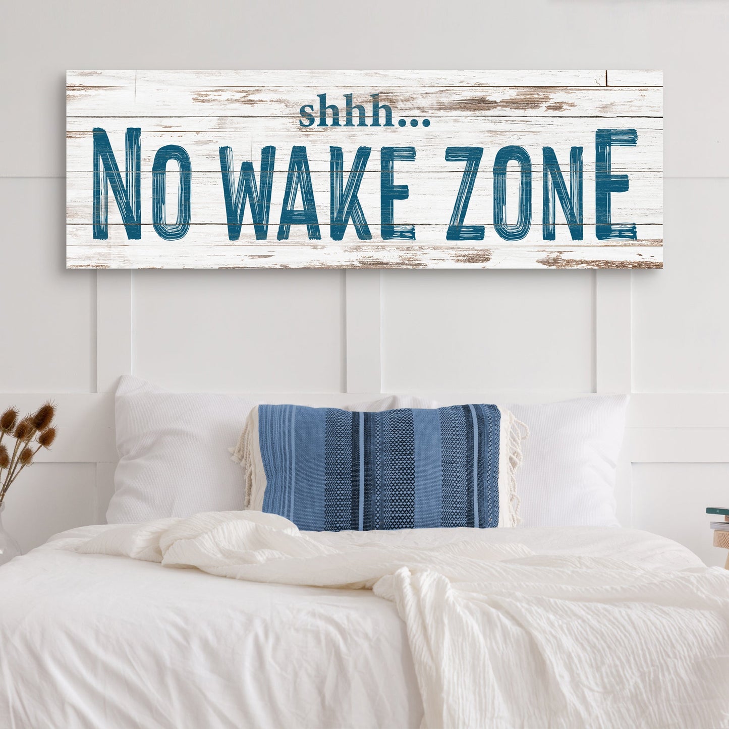 No Wake Zone Lake Canvas Wall Sign