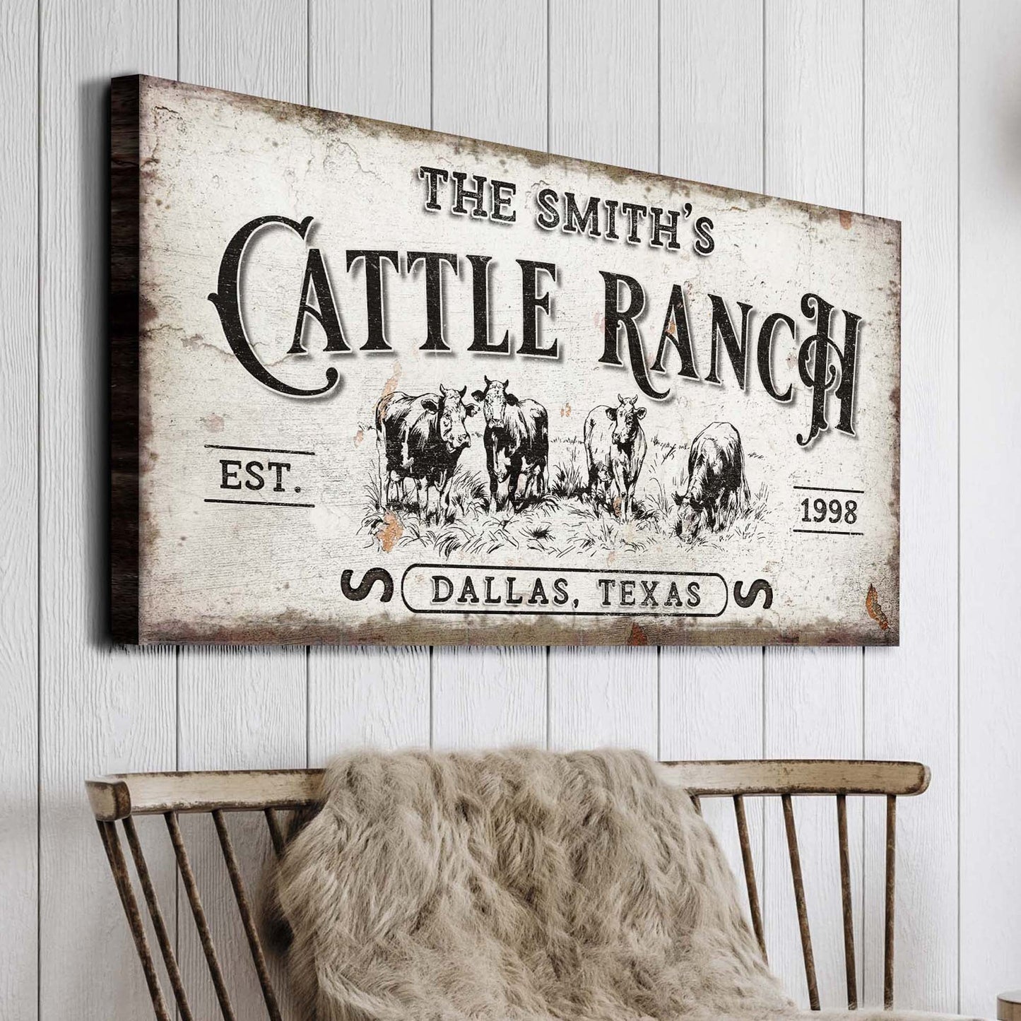 Branded Cattle Ranch Canvas Wall Art