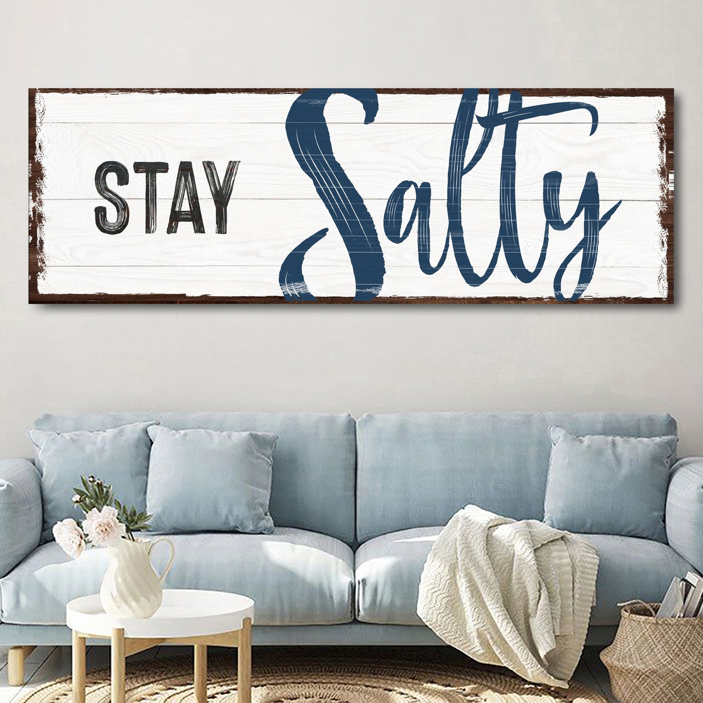 Stay Salty coastal nautical canvas wall art lake house beach decor