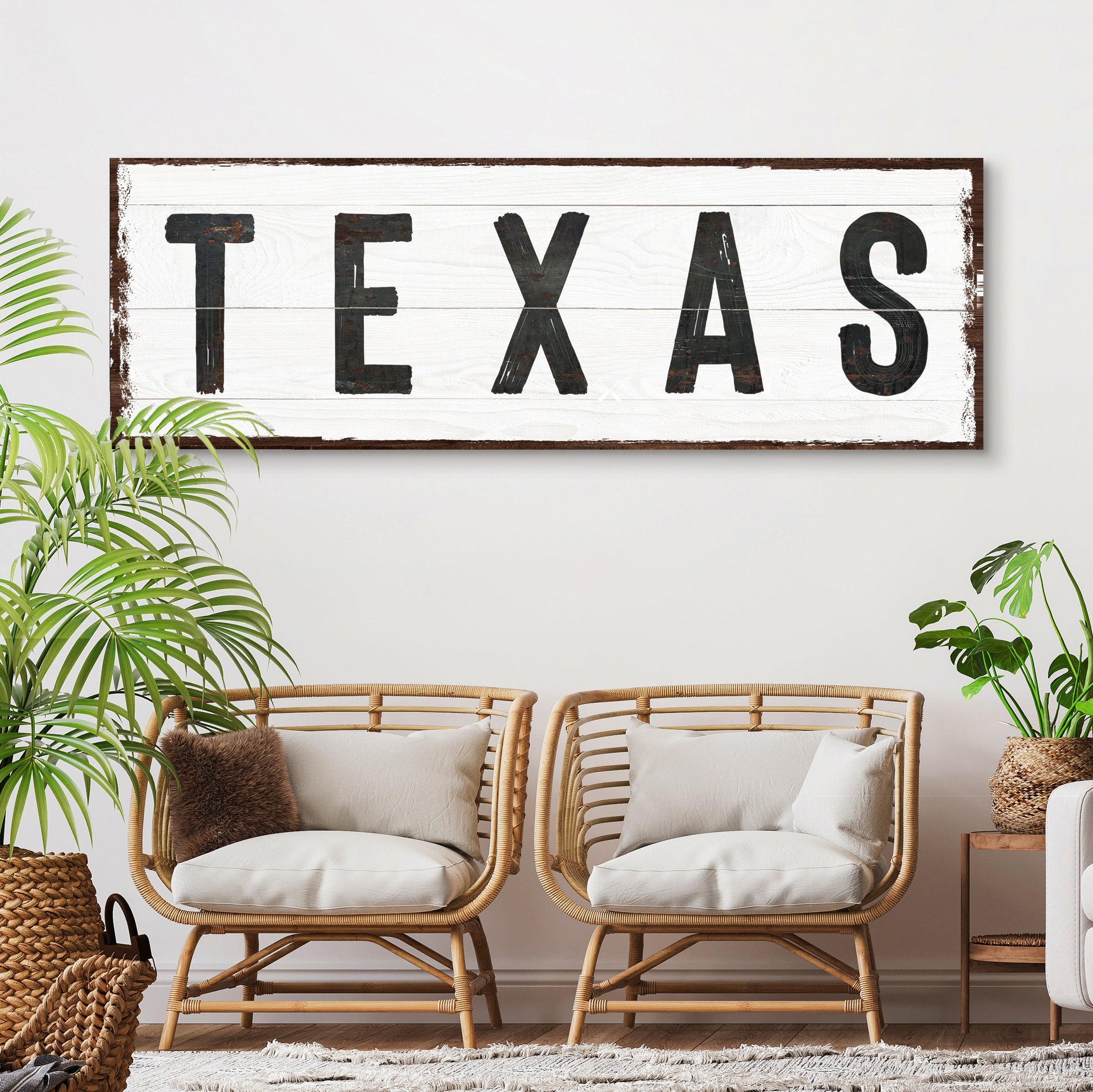 Texas Home canvas wall art sign with Lone Star State pride typography